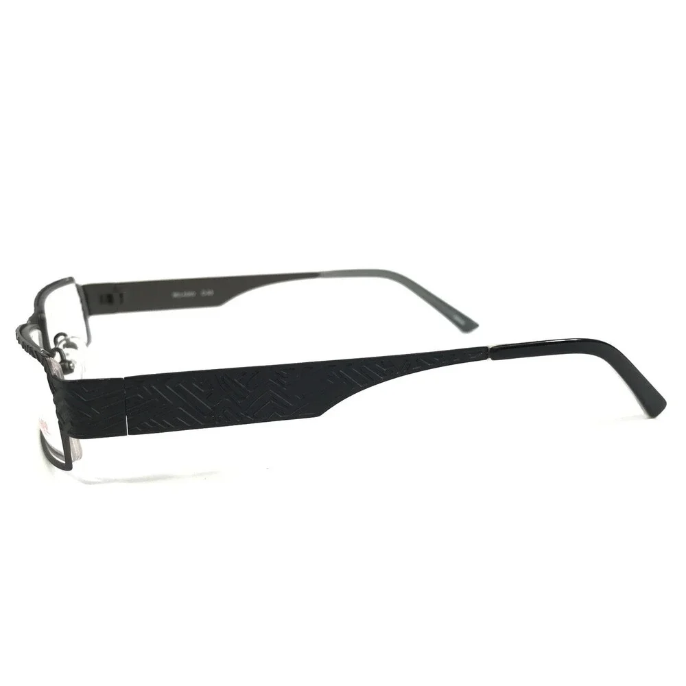 Bellagio Eyeglasses Frames B489 C-03 Black Gray Rectangle Full Rim 50-18-135